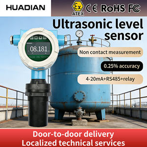 Ip65 Tuya Бесконтактный ультразвуковой датчик уровня воды 24vdc Rs485 жидкий твердый ультразвуковой датчик уровня с ЖК-дисплеем светодиодный - Product Image 6