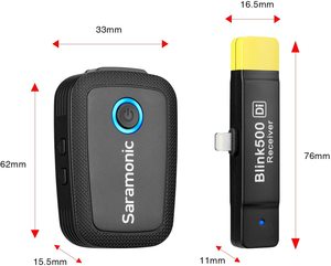 <span class=keywords><strong>Saramonic</strong></span> Blink500 B3 ระบบไมโครโฟนดิจิตอลไร้สาย Omni Lavalier สําหรับอุปกรณ์ iOS แบบฟ้าผ่า - Product Image 3