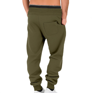 Pantalones Deportivos de Forro Polar para Hombre, Color Sólido, Cintura Elástica, Casuales, Transpirables, para Primavera y Otoño - Product Image 2
