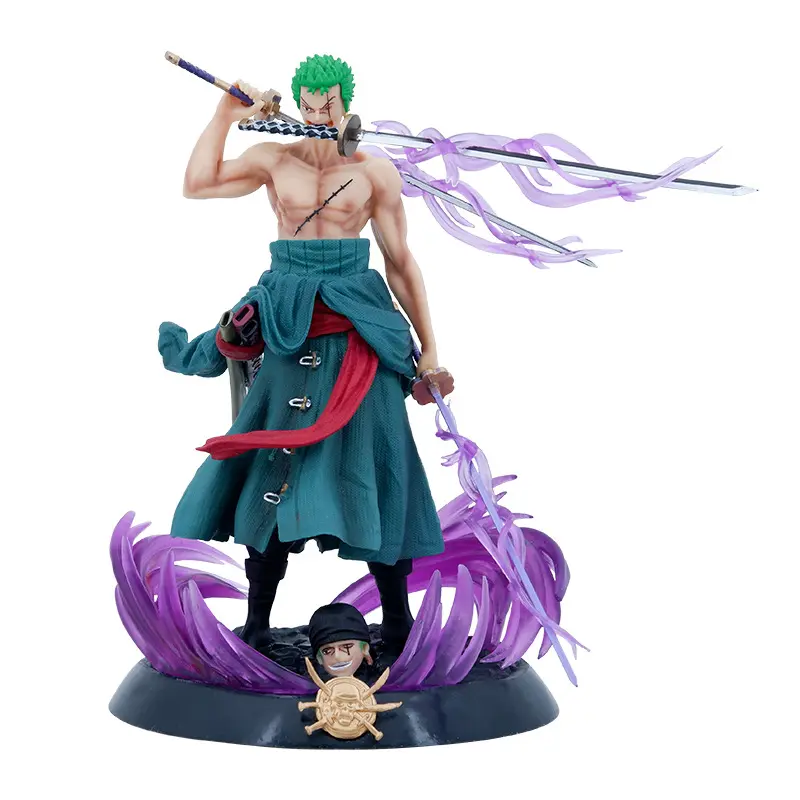 HUAYI One Pieced Action Figures Demon Slash Zoro Demon Wind Leg Sanji Anime Ornaments One Pieced