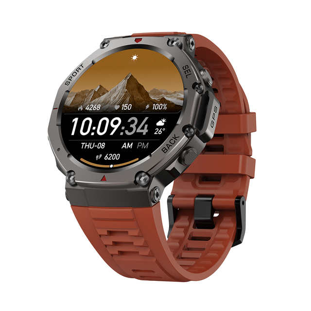 Rugged DM58 1.43 Inch GPS Smart Watch AMOLED 5ATM Waterproof Answer Call Outdoor Sports Health Monitoring Compatible IOS Android