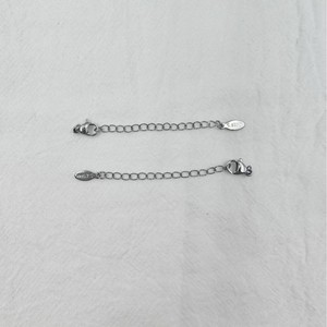Chaîne d'extension réglable en acier inoxydable avec fermoir mousqueton en forme de cœur/goutte d'eau pour la fabrication de colliers, accessoires de bijouterie 7,5 cm 10 mm - Product Image 2
