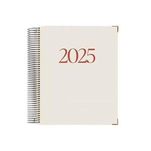 Itinerary Book Custom 2025 New Daily Monthly Weekly Spiral Bound Leather Hardcover Calendar Planner Notebook 7x9 Inch 80 Sheets - Product Image 1