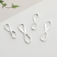Connecteur Fermoir Figure 8 en Argent Sterling S925, Idéal pour la Fabrication de Bijoux DIY (Bracelets, Colliers, Cordons Tressés, Perles) - Vente Chaude