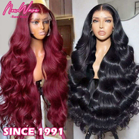 Perruque Lace Front en Cheveux Humains Vierges, Dentelle HD Transparente 13X6, Densité 200, Ondulation Naturelle, 14-30 Pouces, pour Femmes Noires