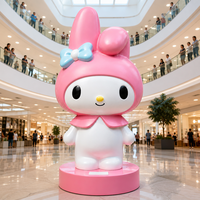 Patung Melodi Resin Fiberglass Tahan Lama Bertema Musik & Cinta Kartun untuk Dekorasi Mal Luar Ruangan dan Toko Kue