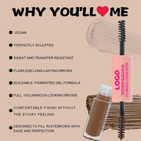 Gel fixateur transparent 2-en-1 pour sourcils, crème à sourcils longue tenue, marque privée, logo personnalisé, maquillage végétalien, vente en gros
