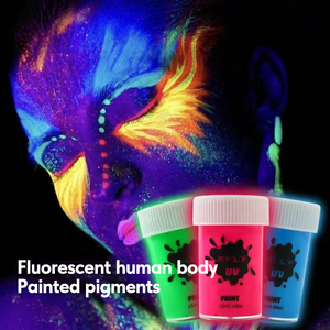 Prix de gros Kit de peinture pour visage réactif UV fluorescent Peintures acryliques non toxiques pour le visage et le corps - Product Image 5