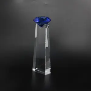 Unique Design Engraving Custom Logo Crystal Trophy Glass Award Blank Crystal Trophy For Souvenir