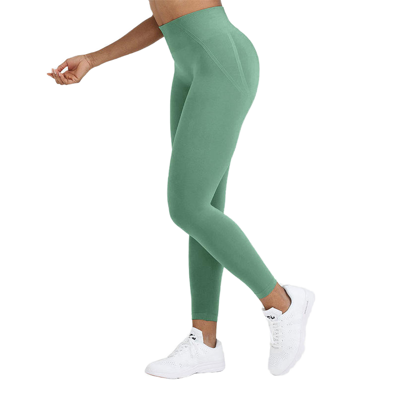 Custom Women Denim Breathable Stretch High Waisted Leggings Yoga Pants Fitness Workout Activewear Sports Tights