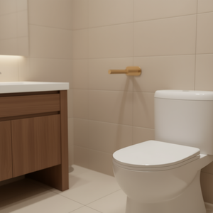 Portarotolo per carta igienica moderno in acciaio inossidabile, design ovale autoadesivo antiruggine per bagno in stile minimalista - Product Image 2