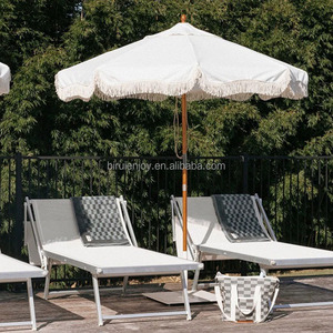 Blanc antique 7ft 8ft Meubles <span class=keywords><strong>de</strong></span> luxe Vintage <span class=keywords><strong>Toile</strong></span> Cadre en bois <span class=keywords><strong>Parasol</strong></span> pour Patio <span class=keywords><strong>Marché</strong></span> Piscine Cour-pour l'extérieur - Product Image 4