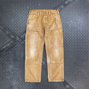 Lotfeel personalizado de alta calidad al por mayor Vintage lavado pesado lona desgastada carpintero acampanado holgado apilado Jeans hombres Slim para mí - Product Image 2