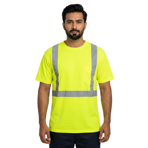 Custom Reflective Hi Visibility Polyester Unisex Ventilation Workwear Shirts Blue Wholesale FINER THREADS STJ5001 Heat Transfer - Product Image 1