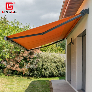 Vườn nhôm gấp cánh tay mái hiên ngoài trời cơ giới có thể thu vào mái hiên đầy đủ Cassette mái hiên - Product Image 4