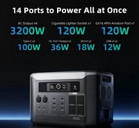 Station d'alimentation portable BP3000E avec une puissance de pointe de 3200W, batterie LiFePO4 de 2kWh, idéale pour le camping, les camping-cars, l'extérieur et la sauvegarde solaire
