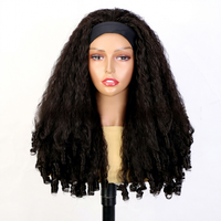 Perruques Afro Bouclées Frisées Synthétiques Classiques pour Petites Femmes Noires, avec Bandeau, Résistantes à la Chaleur, Ondulées et Volumineuses, Sans Colle