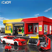 Cada C66025-C66030 Nouveau Kit de Modélisme MOC Vue sur Rue Urbaine Station-Service Lavage Auto Maison Construction Assemblage Cadeau Ensembles de Blocs de Construction