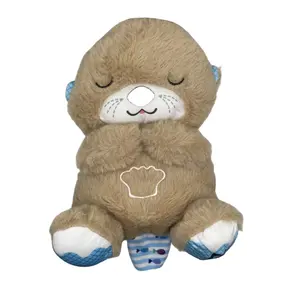 呼吸熊动物婴儿海獭婴儿睡眠娃娃儿童娃娃舒适熊毛绒玩具