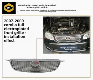 Rejilla Delantera Modificada para Toyota Corolla 9na Generación 2003 2004 2005 2006 2007 2008 2009, Rejilla Central Deportiva de Entrada de <span class=keywords><strong>Aire</strong></span> en Negro Brillante - Product Image 1
