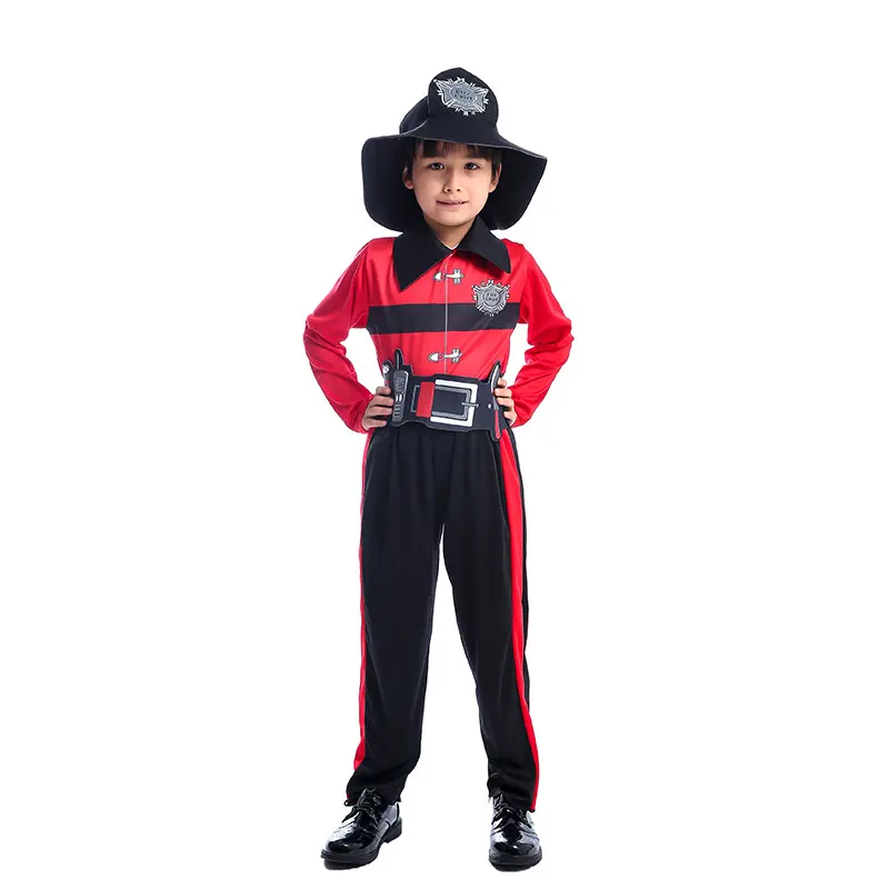 Ragazzo Brave Little Fireman Professione Cosplay Uniforme per Bambini di Halloween Del Partito Del <span class=keywords><strong>Costume</strong></span> Set