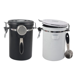 Couvercle hermétique de conception différente en acier inoxydable avec la date Valve de libération du cadran Cuillère Boîte à café - Product Image 1