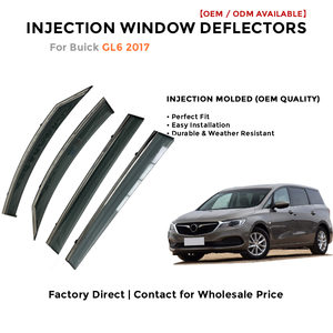 Injection Side Window Deflectors Visor Rain Guards for Buick GL6 2017 Wind Deflector Auto Accessories - Product Image 2