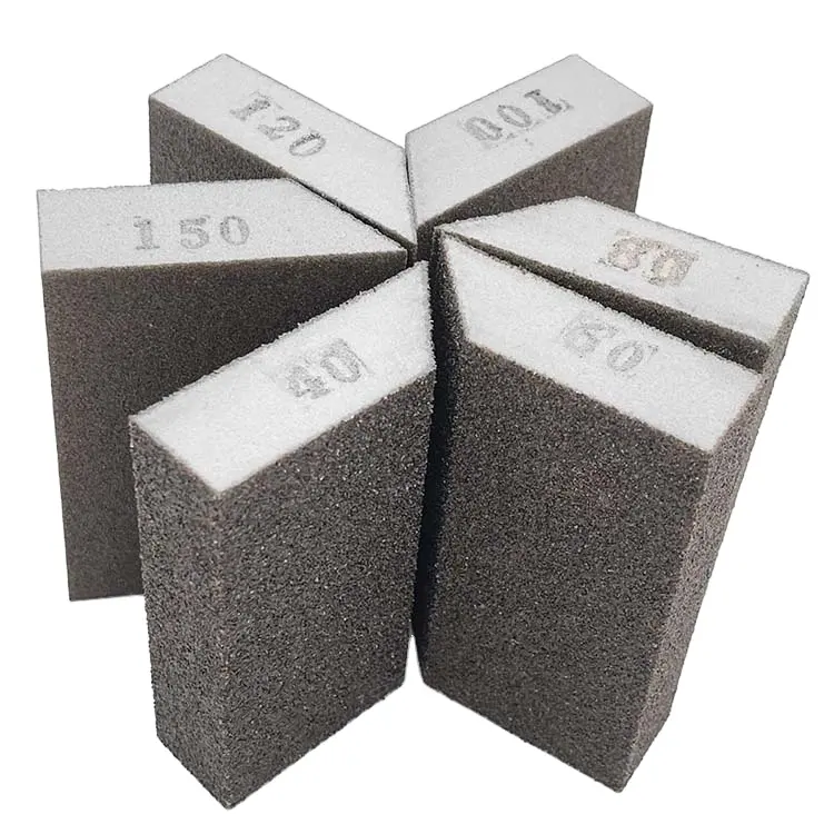 Grit60/80/100 Aluminum oxide double-sided sponge flexible dust extraction adjustable angled plastic hand wet dry sanding block