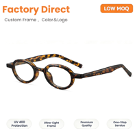 Monture de lunettes optiques ovales rétro de 24g, anti-lumière bleue, polie haute brillance, prête pour la prescription, en TR90
