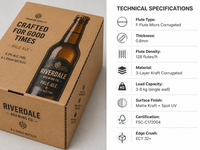 Boîtes d'expédition auto-érectables écologiques personnalisées pour bouteilles de vin et de bière, en carton ondulé biodégradable avec logo pour artisanat