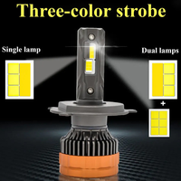 Nuevo Faro LED Tricolor de 12v 6000k 4300k 3000k con Control Remoto, Tubo de Cobre Doble, H1 H4 H7 H8 H11 9005 9006, Ajuste Universal
