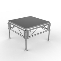 Plateforme de scène modulaire en aluminium noir, scène portable réglable en hauteur pour mariage, concert et spectacle