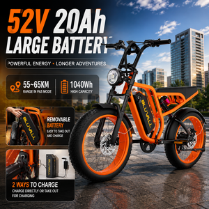 Sepeda Listrik 1500W Daya Baterai Dapat Dilepas Pengontrol Gelombang Sinus Cerdas Ban Segala Medan Baterai 52V20AH Kontrol Kecepatan - Product Image 2
