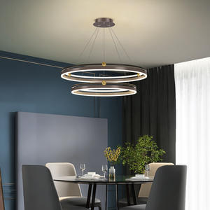 Modern Luxury Aluminum LED Ring <b>Light</b> <b>Fixture</b> Simple Creative Design Living <b>Room</b> <b>Dining</b> <b>Room</b> Bedroom Chandelier Pendant Middle - Product Image 1