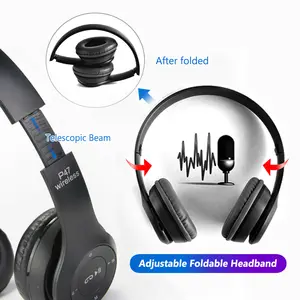 वायरलेस ब्लू टूथ Headphones शोर रद्द से अधिक-कान इयरफ़ोन के साथ Foldable HiFi स्टीरियो हेडसेट एसडी कार्ड