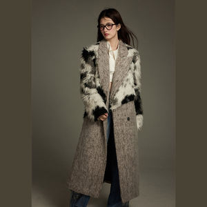 <span class=keywords><strong>Cappotto</strong></span> di <span class=keywords><strong>pelliccia</strong></span> <span class=keywords><strong>grigio</strong></span> spesse doppio petto impiombato per donna autunno e inverno <span class=keywords><strong>cappotto</strong></span> di lana lungo a tubo dritto di fascia alta da donna - Product Image 2