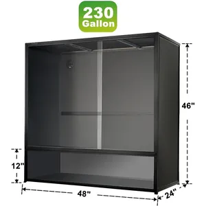 Grand enclos pour reptiles de 230 gallons, terrarium de 48x24x46 pouces de hauteur pour dragons barbus, pythons <span class=keywords><strong>ball</strong></span> pythons, porte en verre à ouverture frontale - Product Image 2