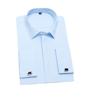 <span class=keywords><strong>Camicia</strong></span> <span class=keywords><strong>da</strong></span> Uomo Stile Francese Slim-Fit a Maniche Lunghe Bianca 100% Cotone Antipiega Senza Bisogno di Stiratura per <span class=keywords><strong>Sposo</strong></span> - Product Image 2