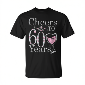 Cheers To 60 Years 1962 Camiseta de cumpleaños para adultos unisex negra - Product Image 2