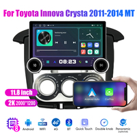 Radio Mobil Android 2Din 11,8 Inci untuk Toyota Innova Crysta 2011-2014 Layar QLED 2K Stereo Mobil Pemutar DVD Mobil Carplay Android Auto