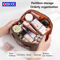 Trousse de maquillage, trousse de toilette bicolore, sac étanche, sac de rangement portable pour rouge à lèvres et cosmétiques pour femme