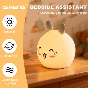 Mignon Souriant <span class=keywords><strong>Lapin</strong></span> Induction Lampes Capteur Contrô<span class=keywords><strong>le</strong></span> Rechargeable Dimmable Design Moderne En Caoutchouc Veilleuse Cadeau - Product Image 3