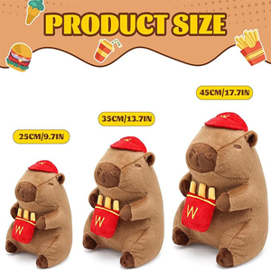 <span class=keywords><strong>Peluche</strong></span> Capibara Marrone Grande con Cappello a Patatine Fritte, Super Carino, Animale di <span class=keywords><strong>Peluche</strong></span> per Bambini e Ragazzi, Giocattolo Gigante a Forma di Capibara - Product Image 3