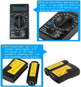 Kit de Herramientas de Red RJ45 de 17 Piezas con Herramienta de Crimpado, Probador de Cables, Multímetro Digital y Soldador <span class=keywords><strong>para</strong></span> Cat5 y Cat6 - Product Image 4