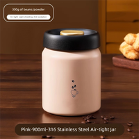 Commander directement 900ml cuisine en acier inoxydable 316 bocal scellé sous vide résistant à la lumière de qualité alimentaire conteneur alimentaire en grains de café durable