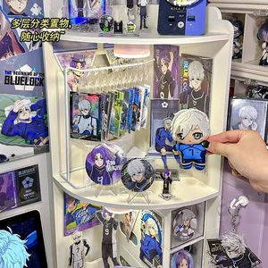 <b>Corner</b> Desktop <b>Shelf</b> 3-Tier Rectangle Standing Type Multi-Functional Storage Display For Stationery Books Toys - Product Image 1
