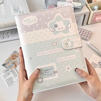 Album de cartes A5 Lapin Mignon en Cuir Souple PU, Classeur à 4 Compartiments pour Photos Polaroid, Carnet de Rangement pour Photocards Kpop pour Fans