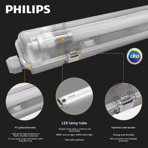 <span class=keywords><strong>Luminaria</strong></span> <span class=keywords><strong>LED</strong></span> T8 <span class=keywords><strong>PHILIPS</strong></span> WT069C G2 600MM 1200MM, <span class=keywords><strong>Luminaria</strong></span> Impermeable, <span class=keywords><strong>Luminaria</strong></span> Tri-proof - Product Image 4