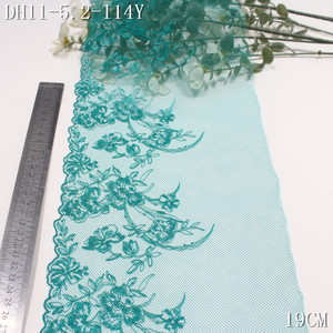 Dünne, sanfte Mesh-Stickerei, grüne Spitzenborte, hochwertiges Polyester-Nylon, 19 cm breit, für Kleidung und Heimdekoration - Product Image 2