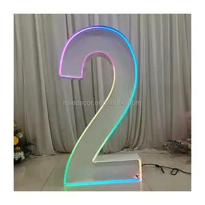 Wedding Props Metal 4ft Marquee Led Number Lights RGB Led Wedding Sign Large Light Up Numbers